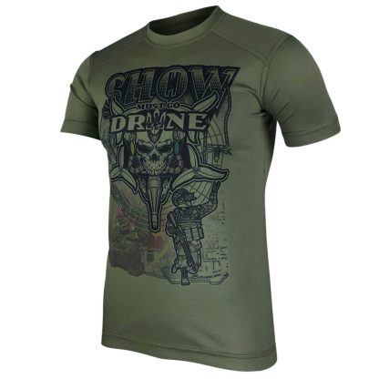 KRAMATAN TACTICAL DESIGN ФУТБОЛКА SHOW MUST GO DRONE OLIVE