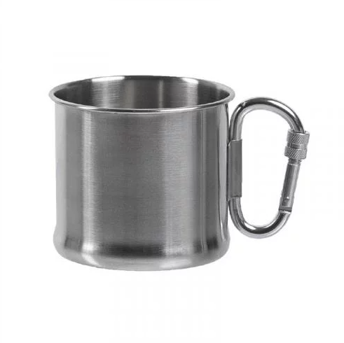 MIL-TEC КРУЖКА НЕРЖАВЕЮЩАЯ STAINLESS STEEL KARABINER CUP 500 ML STEEL 14607900