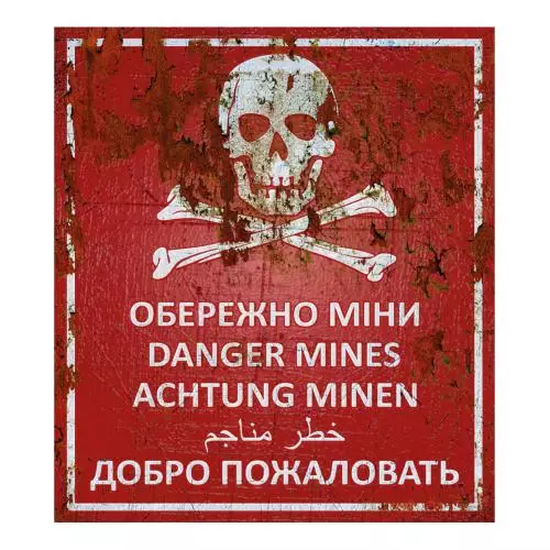 P1G-TAC НАКЛЕЙКА МАГНІТНА DANGEROUS MINES MULTI UA281-MS-DNG-M