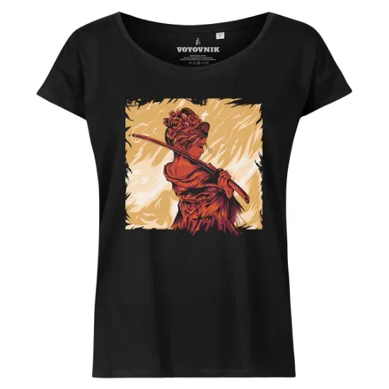 VOYOVNIK ФУТБОЛКА ЖЕНСКАЯ SAMURAI ON FIRE BLACK 29306