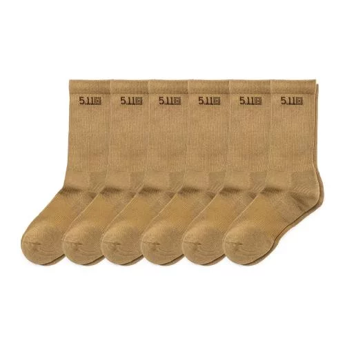5.11 ШКАРПЕТКИ ТАКТИЧНІ DUTY READY BASIC CREW SOCKS 6 ПАР US DARK COYOTE 10049-389