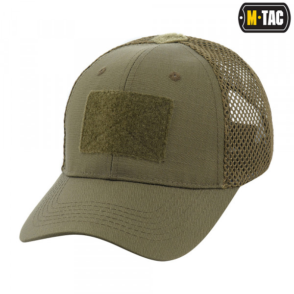 M-TAC БЕЙСБОЛКА С ЛИПУЧКОЙ И СЕТКОЙ FLEX РИП-СТОП DARK OLIVE