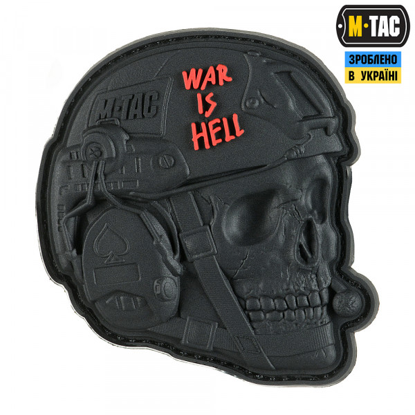 M-TAC НАШИВКА WAR IS HELL 3D PVC BLACK