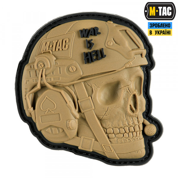M-TAC НАШИВКА WAR IS HELL 3D PVC COYOTE