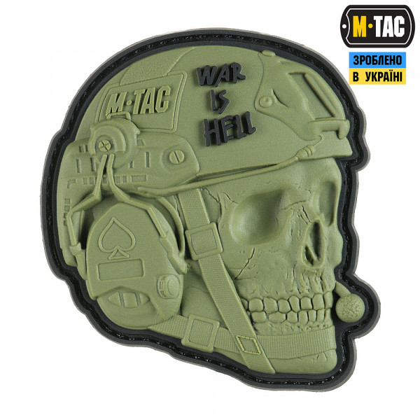 M-TAC НАШИВКА WAR IS HELL 3D PVC OLIVE