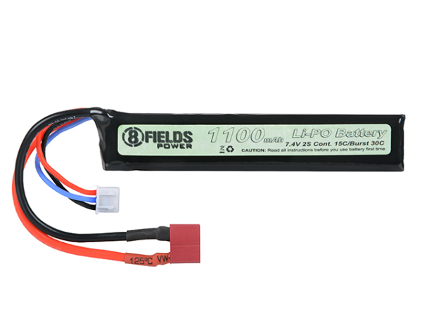 8FIELDS АКУМУЛЯТОР LIPO 7.4V 1100MAH 15/30C T-CONNECTOR 27727 HS1510