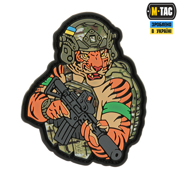 M-TAC НАШИВКА ТИГР ЗЕЛЕНИЙ СКОТЧ PVC MC