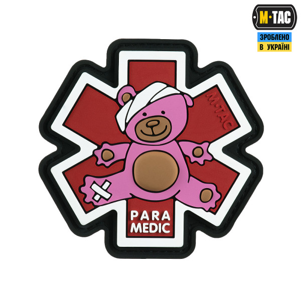 M-TAC НАШИВКА PARAMEDIC ВЕДМІДЬ (PVC) PINK/BROWN/BLACK