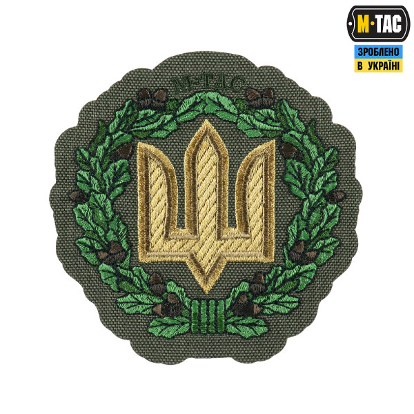 M-TAC НАШИВКА ТРИЗУБ С ДУБОВЫМ ВЕНКОМ (ВЫШИВКА) RANGER GREEN