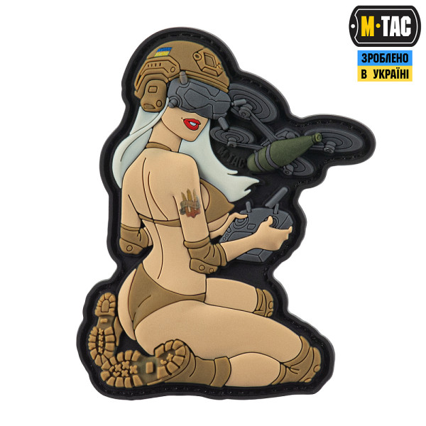 M-TAC НАШИВКА TACTICAL GIRL №6 PVC WHITE/COYOTE V1