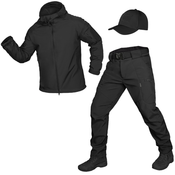 CAMO-TEC КОСТЮМ STALKER SOFTSHELL BLACK 0017