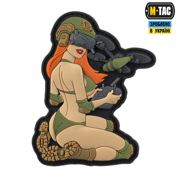 M-TAC НАШИВКА TACTICAL GIRL №6 PVC REDHEAD/LIGHT OLIVE V1