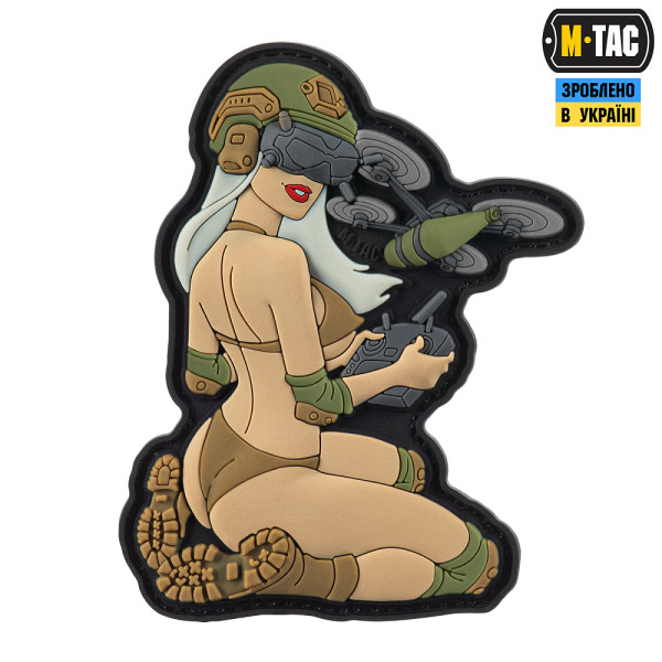 M-TAC НАШИВКА TACTICAL GIRL №6 PVC WHITE/COYOTE/OLIVE V2