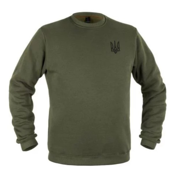 P1G-TAC СВІТШОТ ЗИМОВИЙ ТРИЗУБ LOGO OLIVE UA281-29911-OD-TRL