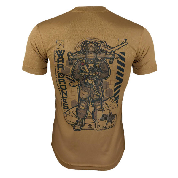 KRAMATAN TACTICAL DESIGN ФУТБОЛКА WAR DRONES COYOTE