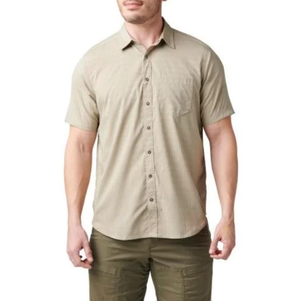 5.11 РУБАШКА ТАКТИЧЕСКАЯ AERIAL SHORT SLEEVE SHIRT KHAKI 71378-055