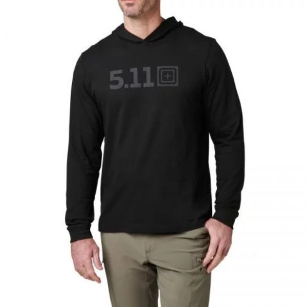 5.11 РЕГЛАН HOODED LONG SLEEVE BLACK 76165-019