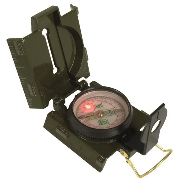 MIL-TEC КОМПАС METAL WITH LED 45 LIGHT OLIVE 25662