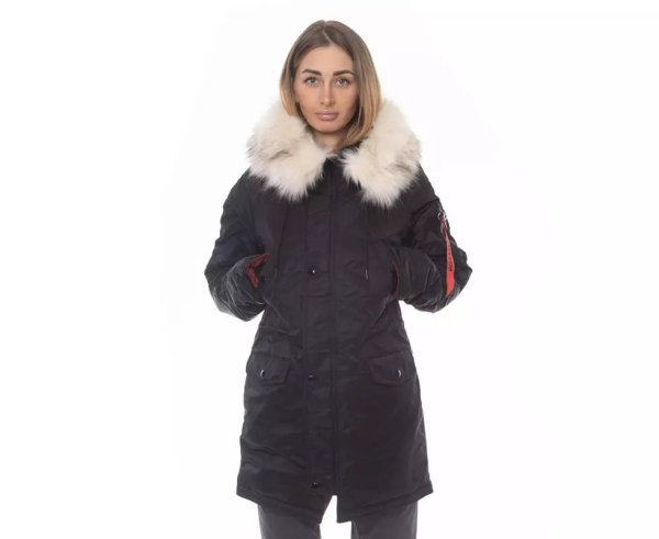 CHAMELEON ЖІНОЧА КУРТКА АЛЯСКА N-3B SLIM FIT BLACK 0735-04