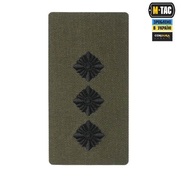 M-TAC ПОГОН НА ЛИПУЧКЕ СТАРШИЙ ЛЕЙТЕНАНТ (ВИШИВКА) RANGER GREEN
