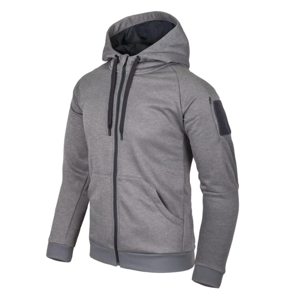 HELIKON-ТЕХ ТОЛСТОВКА НА БЛИСКАВЦІ TACTICAL HOODIE GREY MELANGE BL-UHF-PO-M3