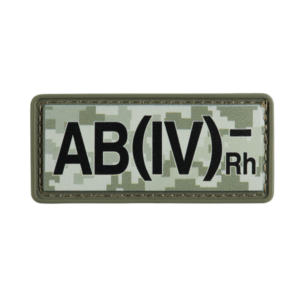 НАШИВКА ГРУППА КРОВИ AB(IV) RH(-) PVC 25Х60 MM14