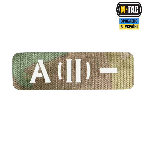 M-TAC НАШИВКА ГРУППА КРОВИ A (II) - СКВОЗНАЯ LASER CUT 25Х80 MULTICAM