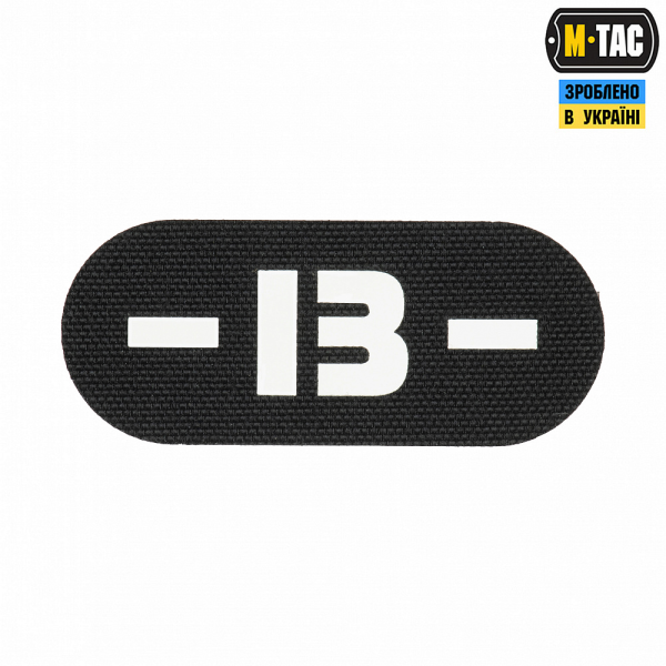 M-TAC НАШИВКА ГРУПА КРОВІ -B- НАСКРІЗНА LASER CUT BLACK