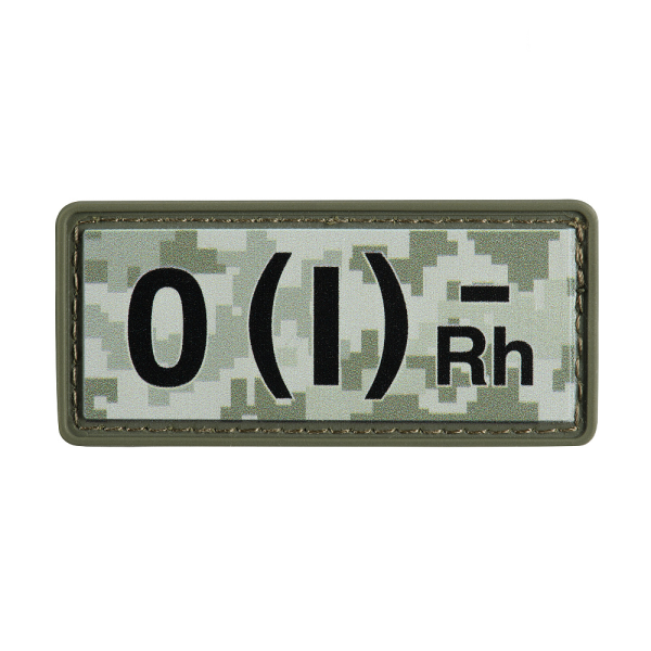 НАШИВКА ГРУППА КРОВИ O(I) RH(-) PVC 25Х60 MM14