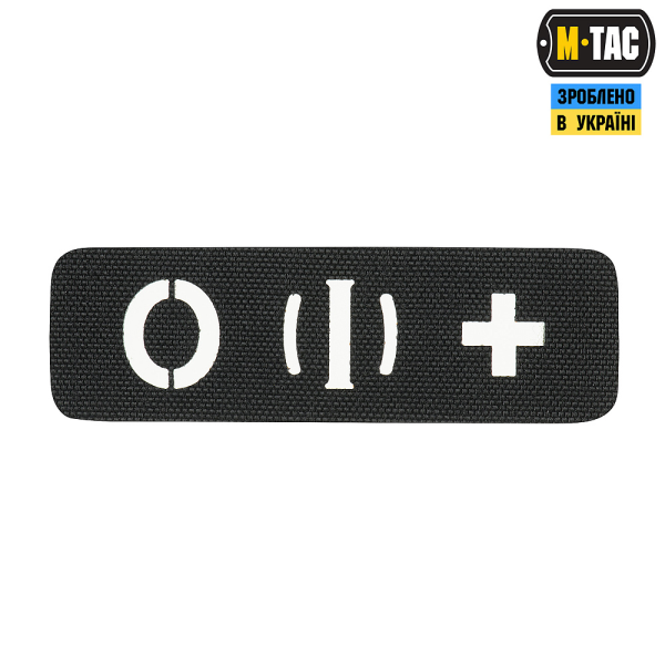 M-TAC НАШИВКА ГРУППА КРОВИ O (I) + СКВОЗНАЯ LASER CUT 25Х80 BLACK