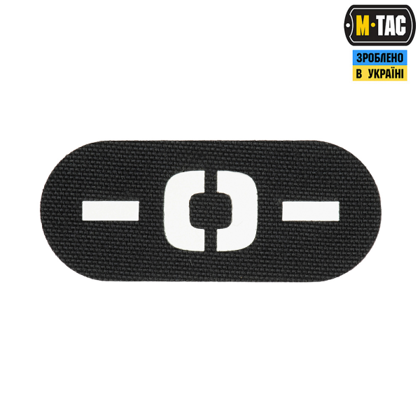 M-TAC НАШИВКА ГРУПА КРОВІ -0- НАСКРІЗНА LASER CUT BLACK