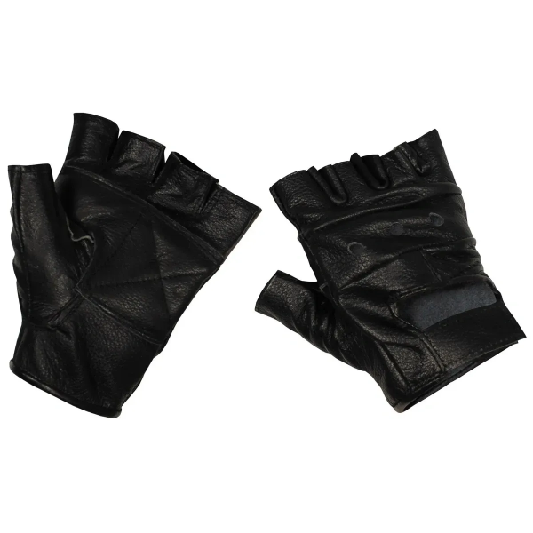 MFH БЕСПАЛЫЕ КОЖАНЫЕ ПЕРЧАТКИ DELUXE BLACK 15514