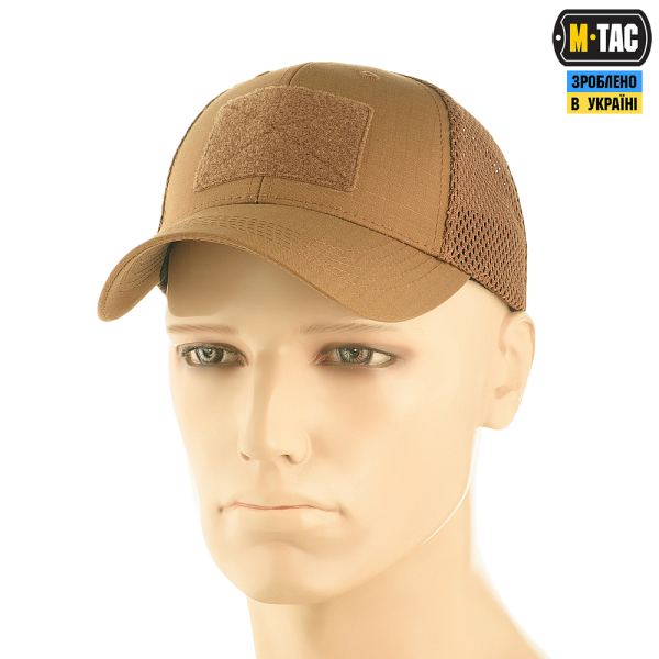 M-TAC БЕЙСБОЛКА ТАКТИЧНА З СІТКОЮ ELITE FLEX COYOTE BROWN