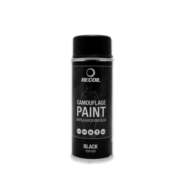 RECOIL КРАСКА СПРЕЙ ДЛЯ МАСКИРОВКИ МАТОВАЯ 400 МЛ BLACK 27774