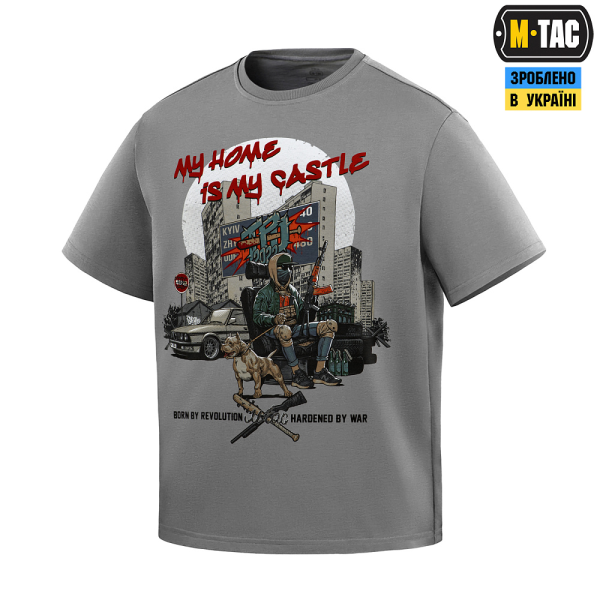 M-TAC ФУТБОЛКА MY HOME IS MY CASTLE OVERSIZE LIGHT GREY