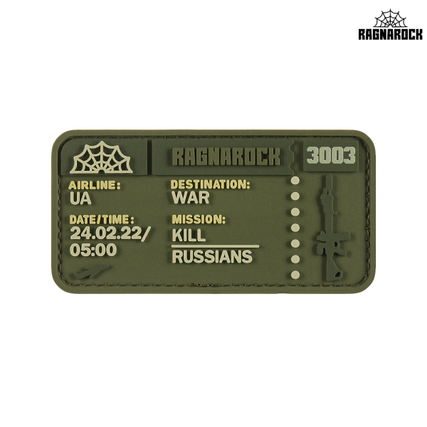 RAGNAROCK НАШИВКА TICKET TO THE WAR OLIVE