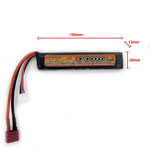 VBPOWER АККУМУЛЯТОР LIPO 7.4V 1100MAH 20-40C STICK 33159