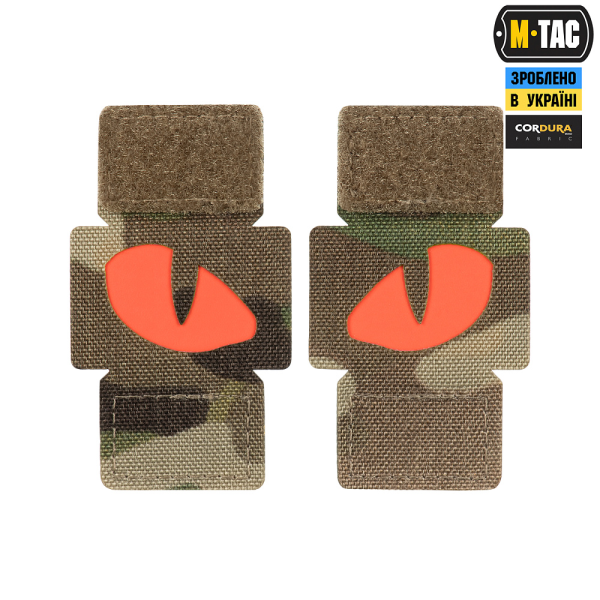 M-TAC НАШИВКА TIGER EYES LASER CUT (ПАРА) MULTICAM/RED/GID