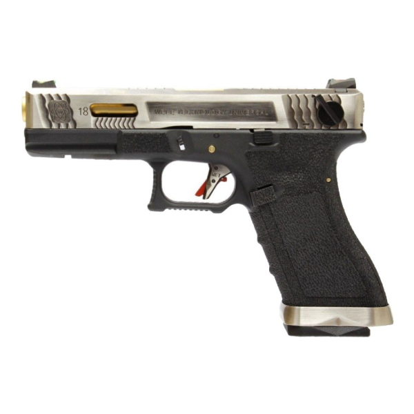 WE ПИСТОЛЕТ GLOCK 18 FORCE T3 METAL GREEN GAS HS2554