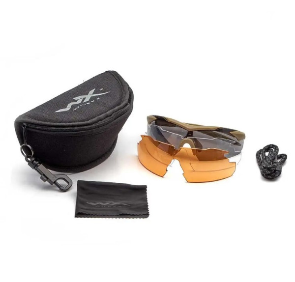 WILEY X ЗАЩИТНЫЕ ОЧКИ VAPOR 2.5 GREY/CLEAR/LIGHT RUST TAN FRAME 18271
