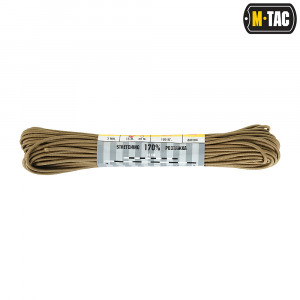 M-TAC ПАРАКОРД SHOCK-CORD 3MM COYOTE 15М