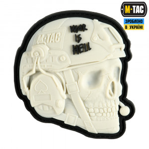 M-TAC НАШИВКА WAR IS HELL 3D PVC WHITE