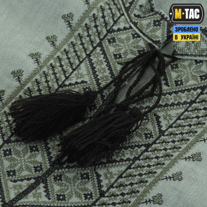 M-TAC ВЫШИВАНКА 100% ЛЁН СЕРО-ЗЕЛЕНАЯ