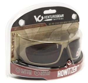 VENTURE GEAR TACTICAL ОКУЛЯРИ ЗАХИСНІ ANTI-FOG HOWITZER TAN 3ХОВИ-10