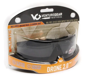VENTURE GEAR TACTICAL ОЧКИ ЗАЩИТНЫЕ DRONE 2.0 BLACK ANTI-FOG VG-DRONBK-GR1 
