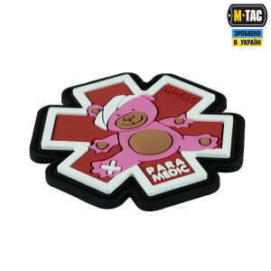 M-TAC НАШИВКА PARAMEDIC ВЕДМІДЬ (PVC) PINK/BROWN/BLACK