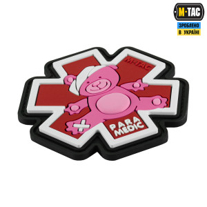 M-TAC НАШИВКА PARAMEDIC ВЕДМІДЬ (PVC) PINK/BLACK