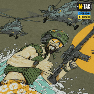 M-TAC ФУТБОЛКА SURF CLUB LIGHT OLIVE
