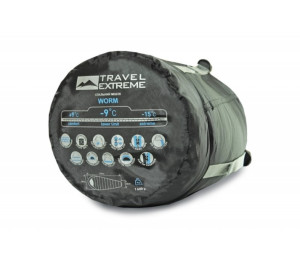 TRAVEL EXTREME СПАЛЬНИК WORM GREY/BLUE LEFT ZIP 25993