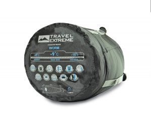 TRAVEL EXTREME СПАЛЬНИК WORM GREY/BLUE RIGHT ZIP 25992